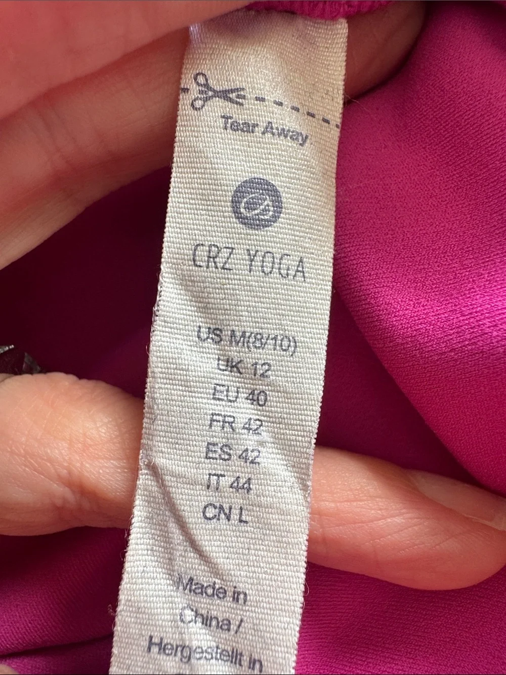 CRZ Yoga hot pink matching racerback tank top leggings set size medium